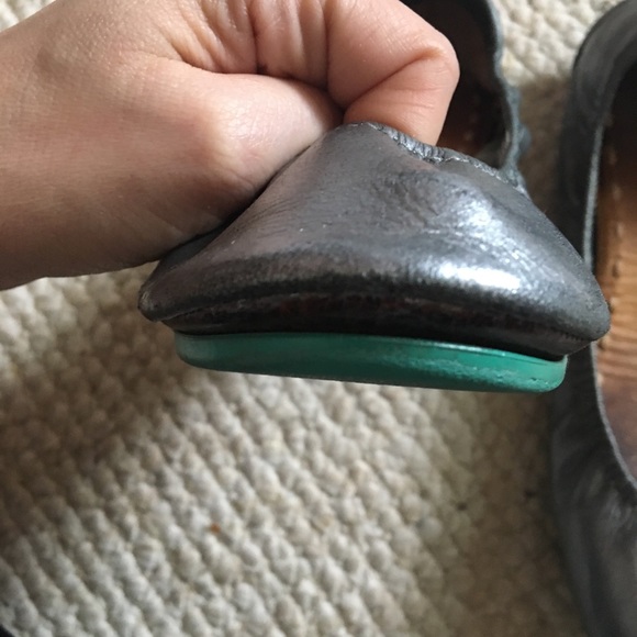Metallic Pewter Tieks Ballet Flats Well Loved VUC - Picture 5 of 8
